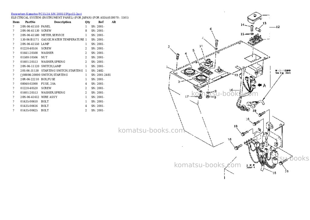 Komatsu pc15-2a s/n 2001-up Parts catalog cover Page 6 Komatsu pc15-2a s/n 2001-up Parts catalog cover Page 6