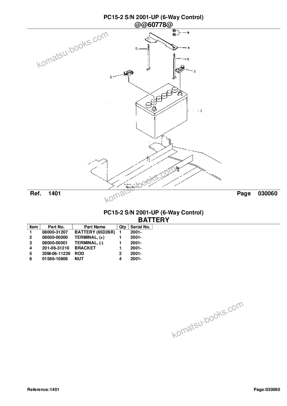 Komatsu PC15-2 S/N 2001-UP (6-Way Control) Parts catalog cover Page 8 Komatsu PC15-2 S/N 2001-UP (6-Way Control) Parts catalog cover Page 8