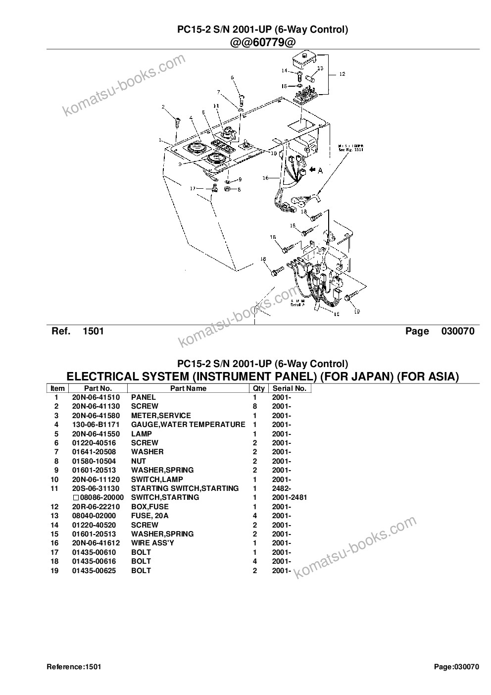 Komatsu PC15-2 S/N 2001-UP (6-Way Control) Parts catalog cover Page 9 Komatsu PC15-2 S/N 2001-UP (6-Way Control) Parts catalog cover Page 9