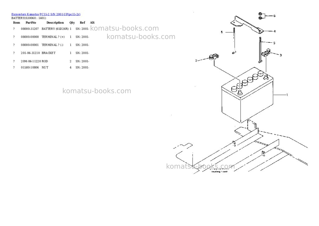 Komatsu pc15-2 s/n 2001-up 6-way control Parts catalog cover Page 5
