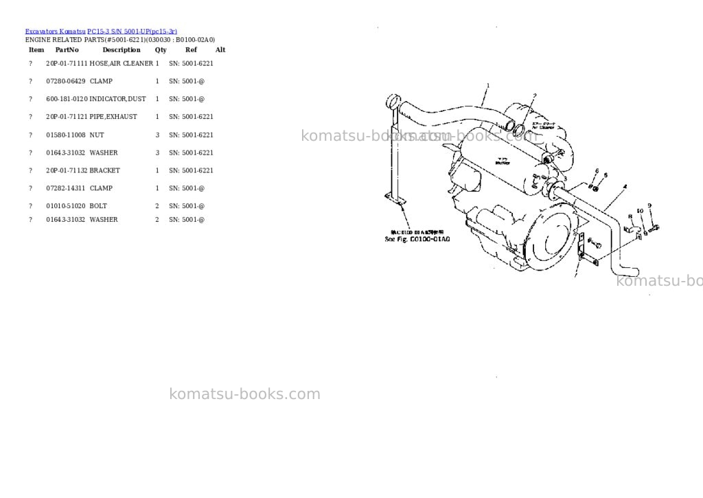 Komatsu PC15-3 S/N 5001-UP Parts catalog cover Page 2