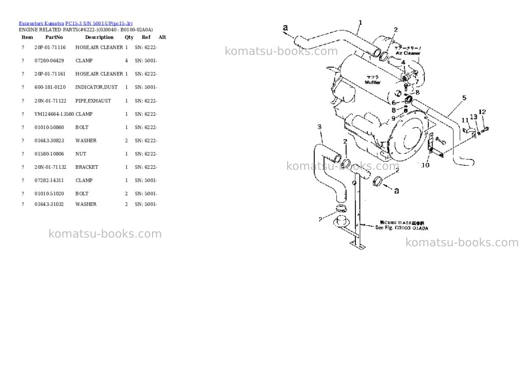 Komatsu PC15-3 S/N 5001-UP Parts catalog cover Page 3