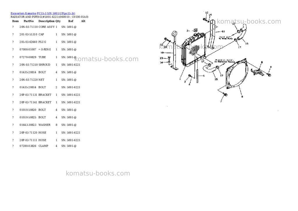 Komatsu PC15-3 S/N 5001-UP Parts catalog cover Page 7