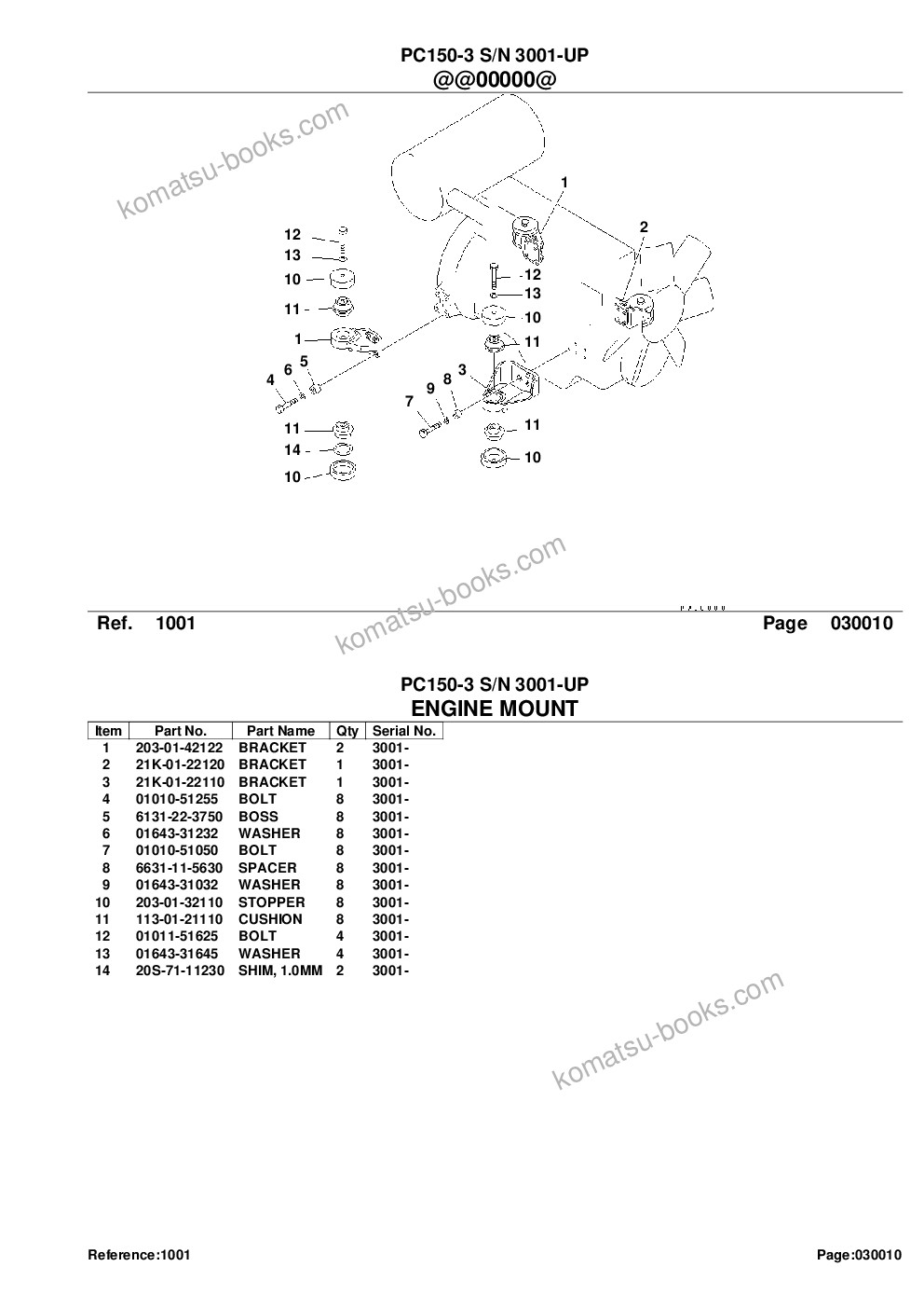 Komatsu PC150-3 S/N 3001-UP Parts catalog cover Page 3