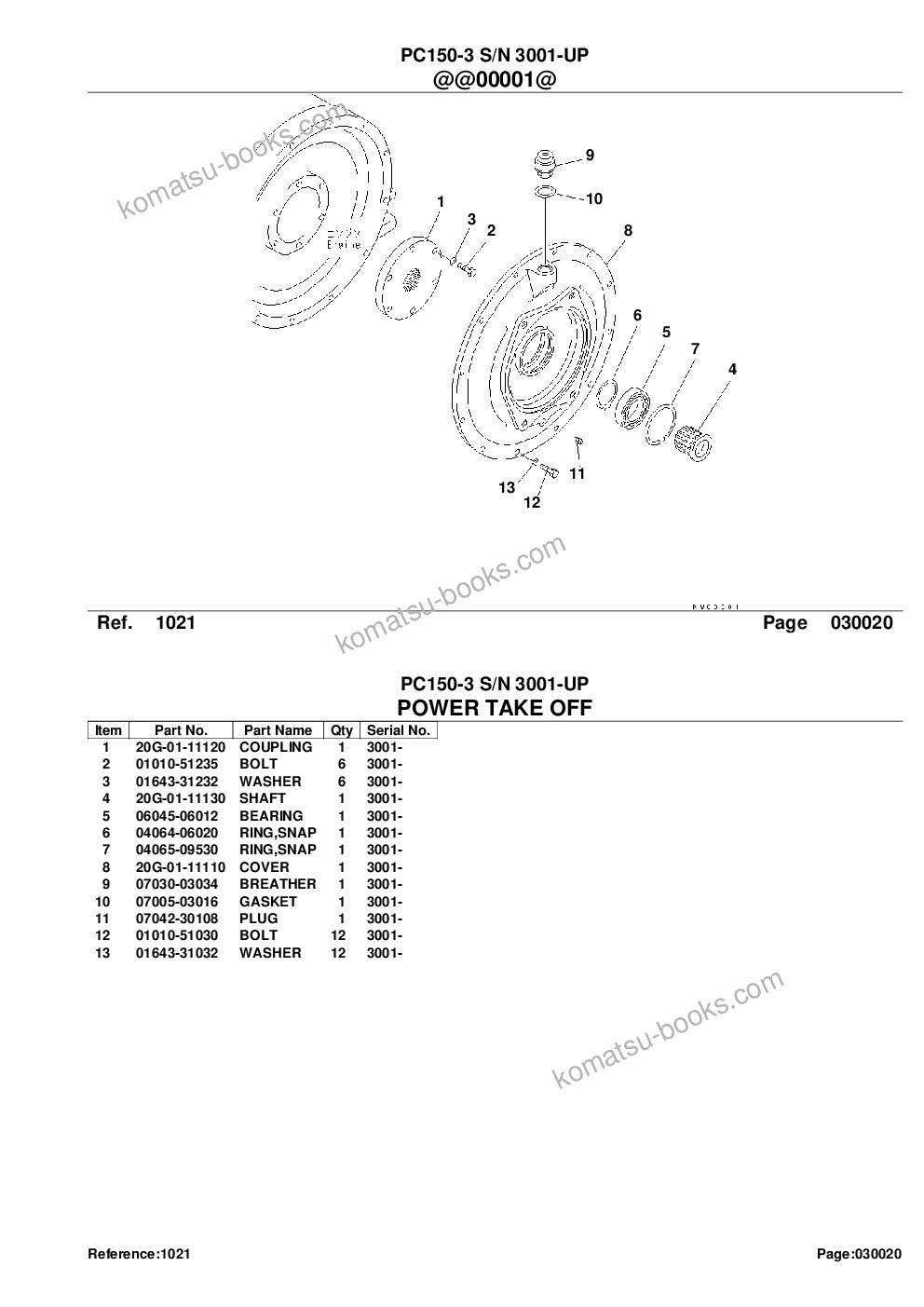 Komatsu PC150-3 S/N 3001-UP Parts catalog cover Page 4
