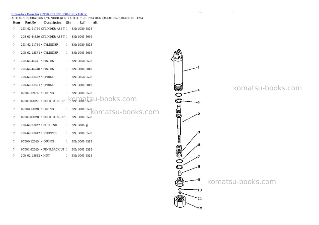 Komatsu PC150LC-3 S/N 3001-UP Parts catalog cover Page 10