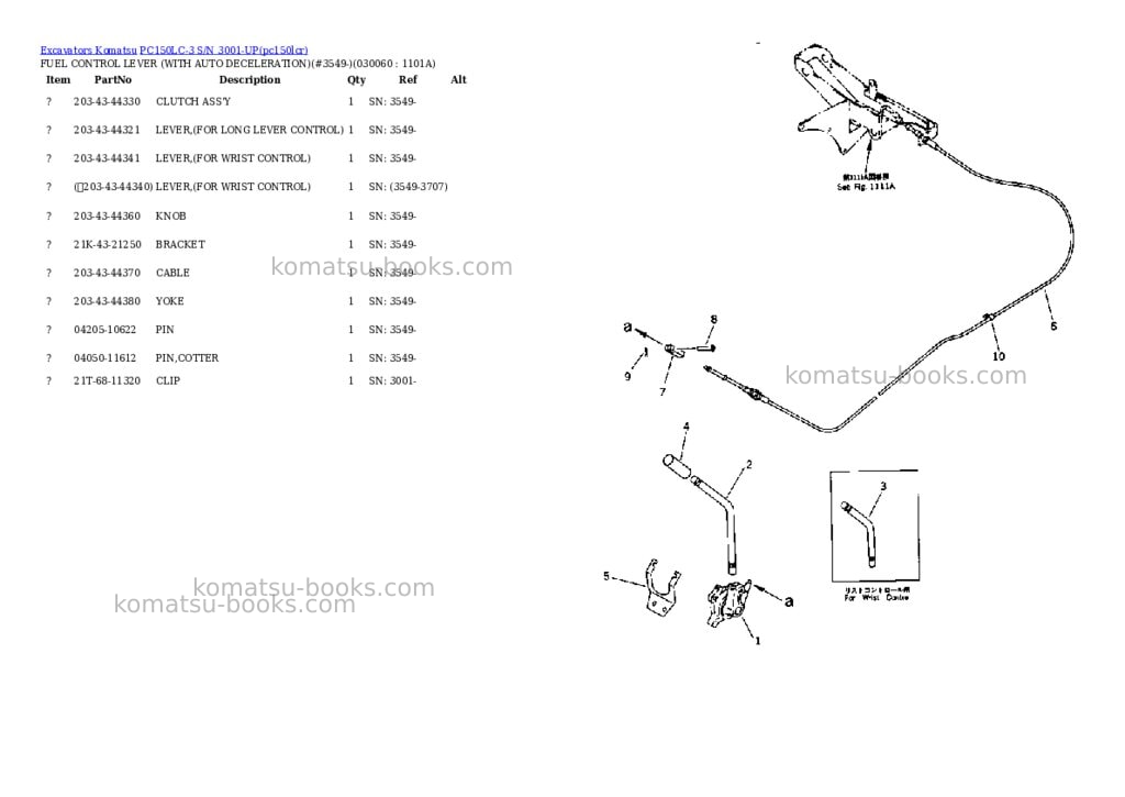 Komatsu PC150LC-3 S/N 3001-UP Parts catalog cover Page 5