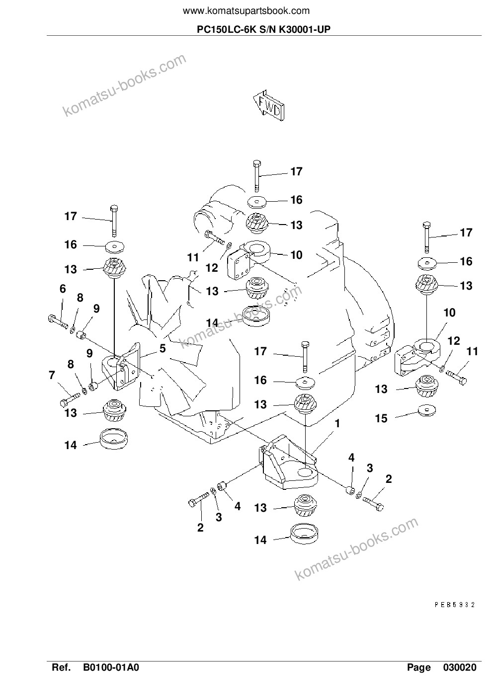 Komatsu pc150lc-6k s/n k30001-up Parts catalog cover Page 5