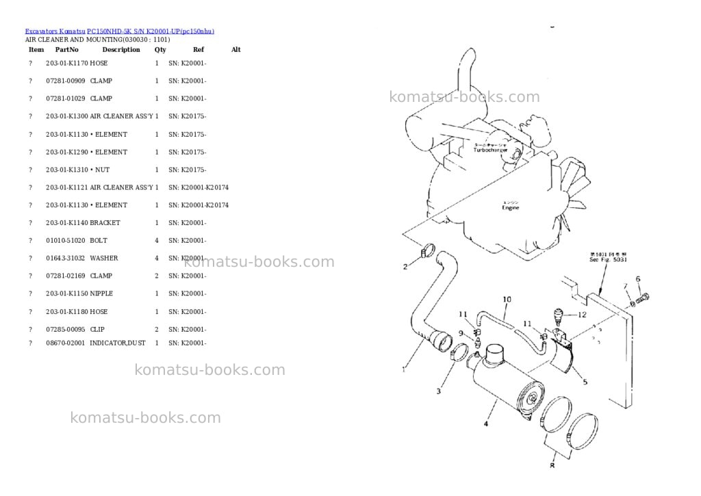 Komatsu pc150nhd-5k s/n k20001-up Parts catalog cover Page 2 Komatsu pc150nhd-5k s/n k20001-up Parts catalog cover Page 2