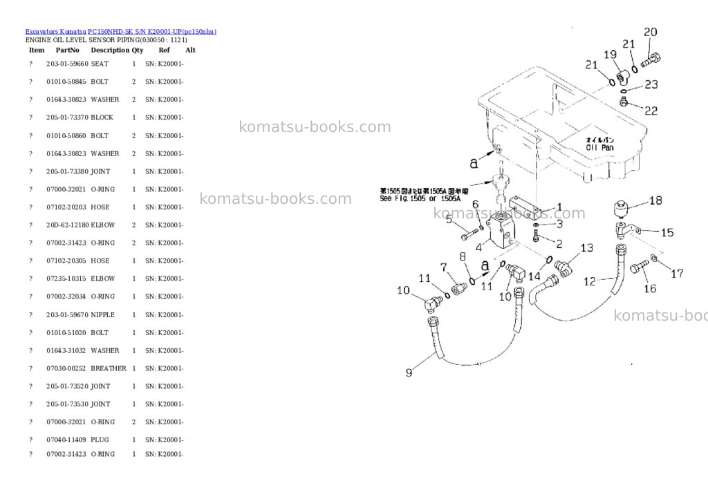 Komatsu pc150nhd-5k s/n k20001-up Parts catalog cover Page 4 Komatsu pc150nhd-5k s/n k20001-up Parts catalog cover Page 4