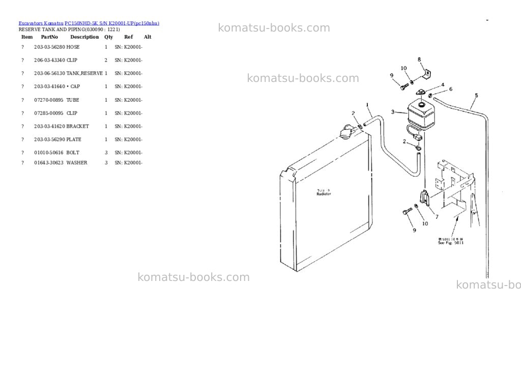 Komatsu pc150nhd-5k s/n k20001-up Parts catalog cover Page 8 Komatsu pc150nhd-5k s/n k20001-up Parts catalog cover Page 8