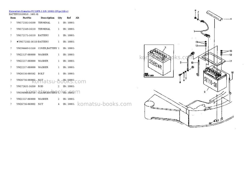 Komatsu pc15fr-1 s/n 10001-up Parts catalog cover Page 4