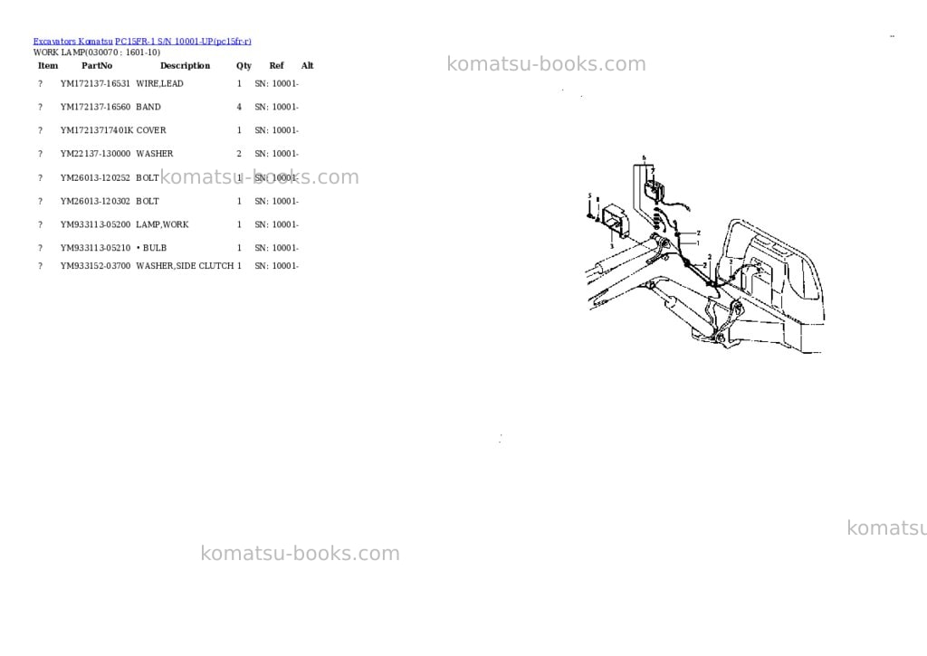 Komatsu pc15fr-1 s/n 10001-up Parts catalog cover Page 6