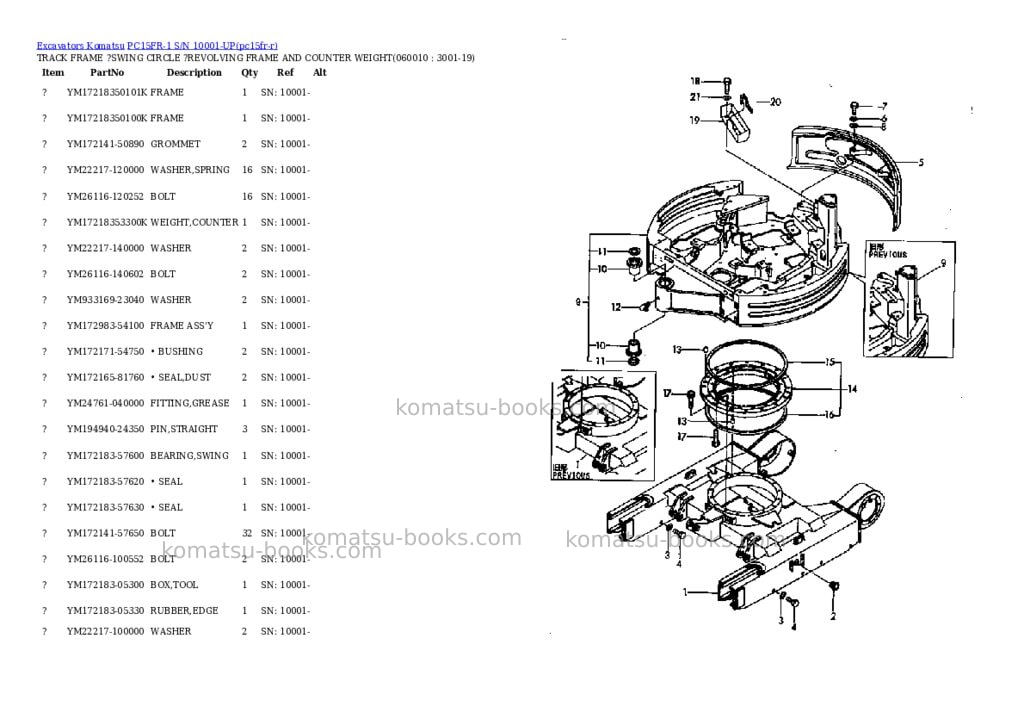 Komatsu pc15fr-1 s/n 10001-up Parts catalog cover Page 7