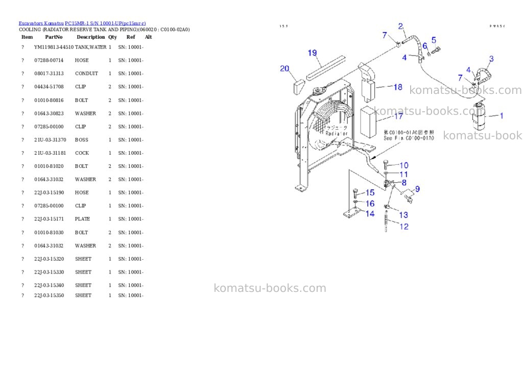 Komatsu pc15mr-1 s/n 10001-up Parts catalog cover Page 4