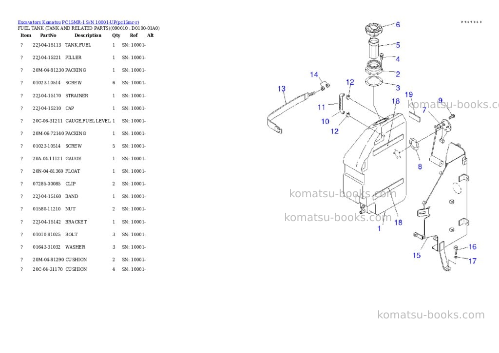 Komatsu pc15mr-1 s/n 10001-up Parts catalog cover Page 5