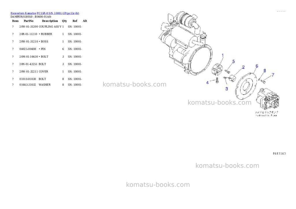 Komatsu PC15R-8 S/N 10001-UP Parts catalog cover Page 4 Komatsu PC15R-8 S/N 10001-UP Parts catalog cover Page 4