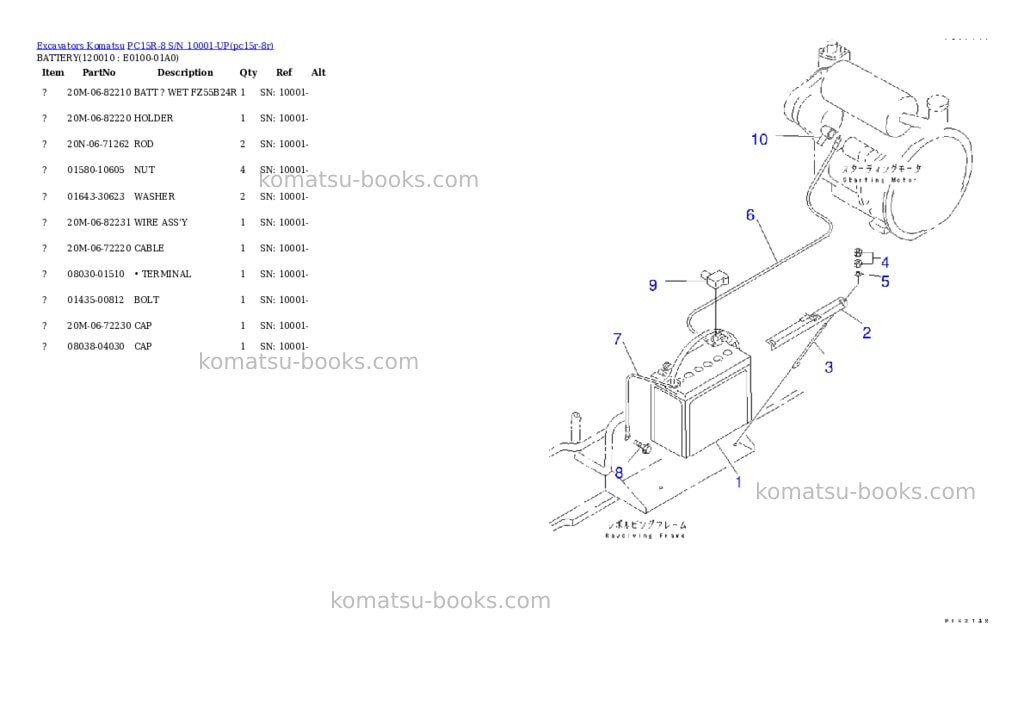 Komatsu PC15R-8 S/N 10001-UP Parts catalog cover Page 9 Komatsu PC15R-8 S/N 10001-UP Parts catalog cover Page 9