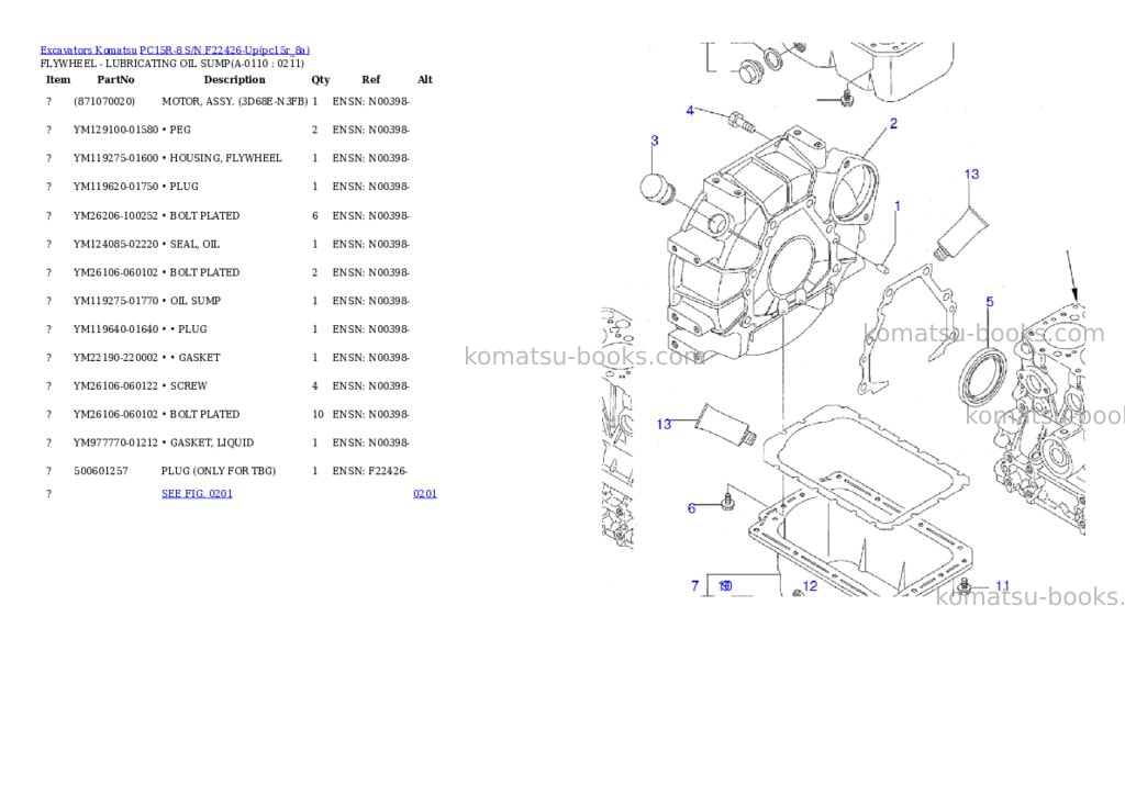 Komatsu pc15r-8 s/n f22426-up Parts catalog cover Page 10