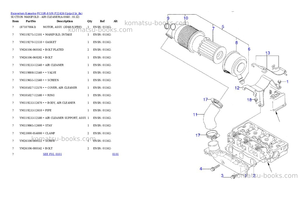 Komatsu pc15r-8 s/n f22426-up Parts catalog cover Page 3