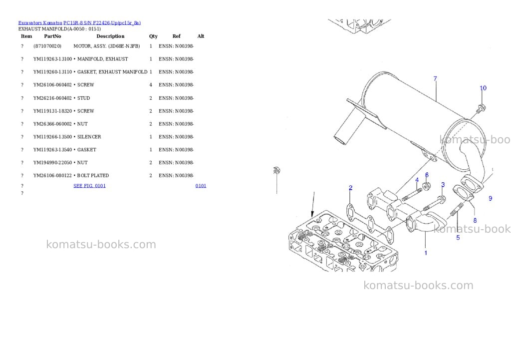 Komatsu pc15r-8 s/n f22426-up Parts catalog cover Page 4