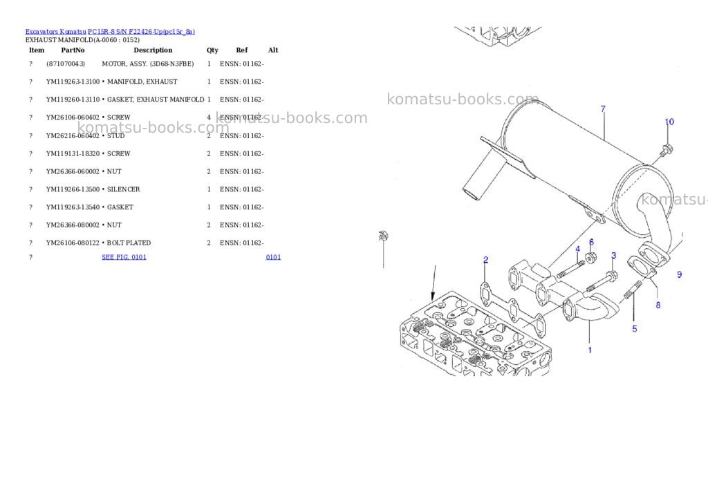 Komatsu pc15r-8 s/n f22426-up Parts catalog cover Page 5