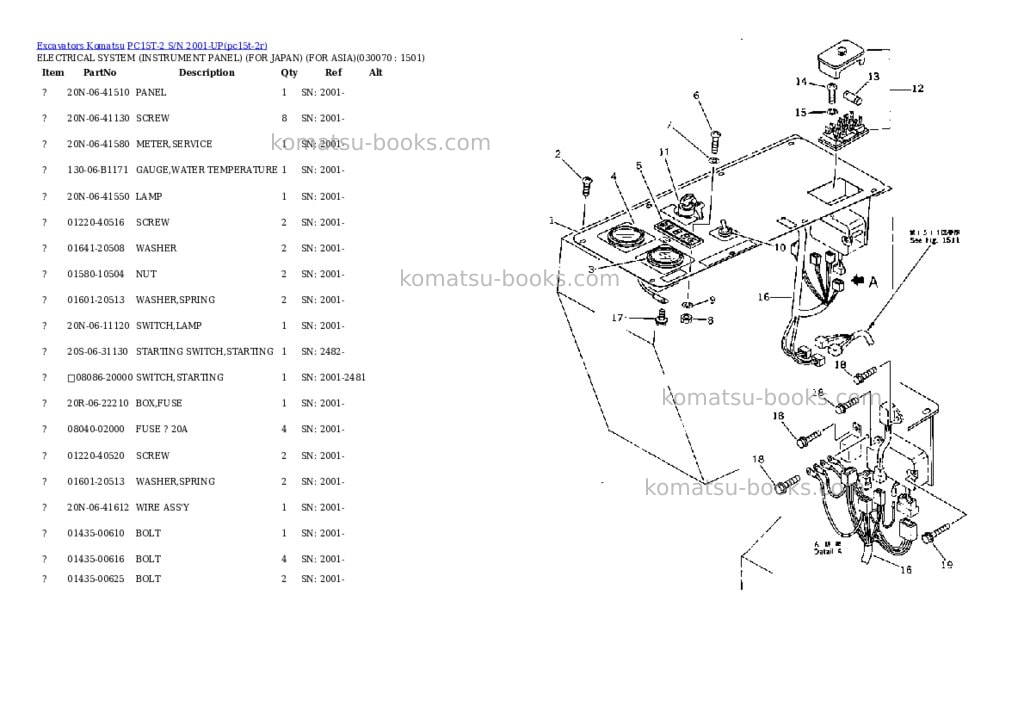 Komatsu pc15t-2 s/n 2001-up Parts catalog cover Page 6