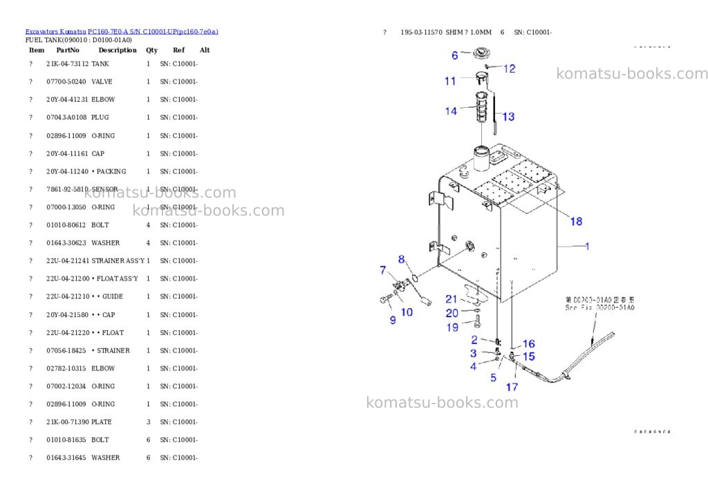 Komatsu PC160-7E0-A S/N C10001-UP Parts catalog cover Page 9 Komatsu PC160-7E0-A S/N C10001-UP Parts catalog cover Page 9