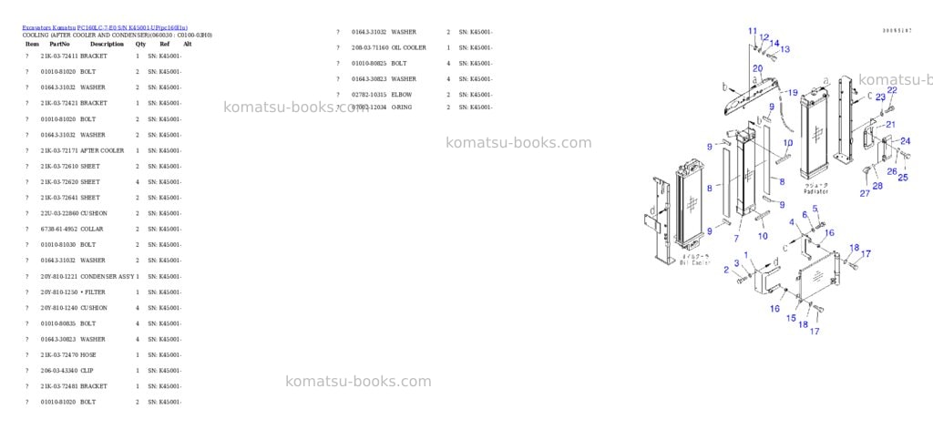 Komatsu pc160lc-7-e0 s/n k45001-up Parts catalog cover Page 5 Komatsu pc160lc-7-e0 s/n k45001-up Parts catalog cover Page 5