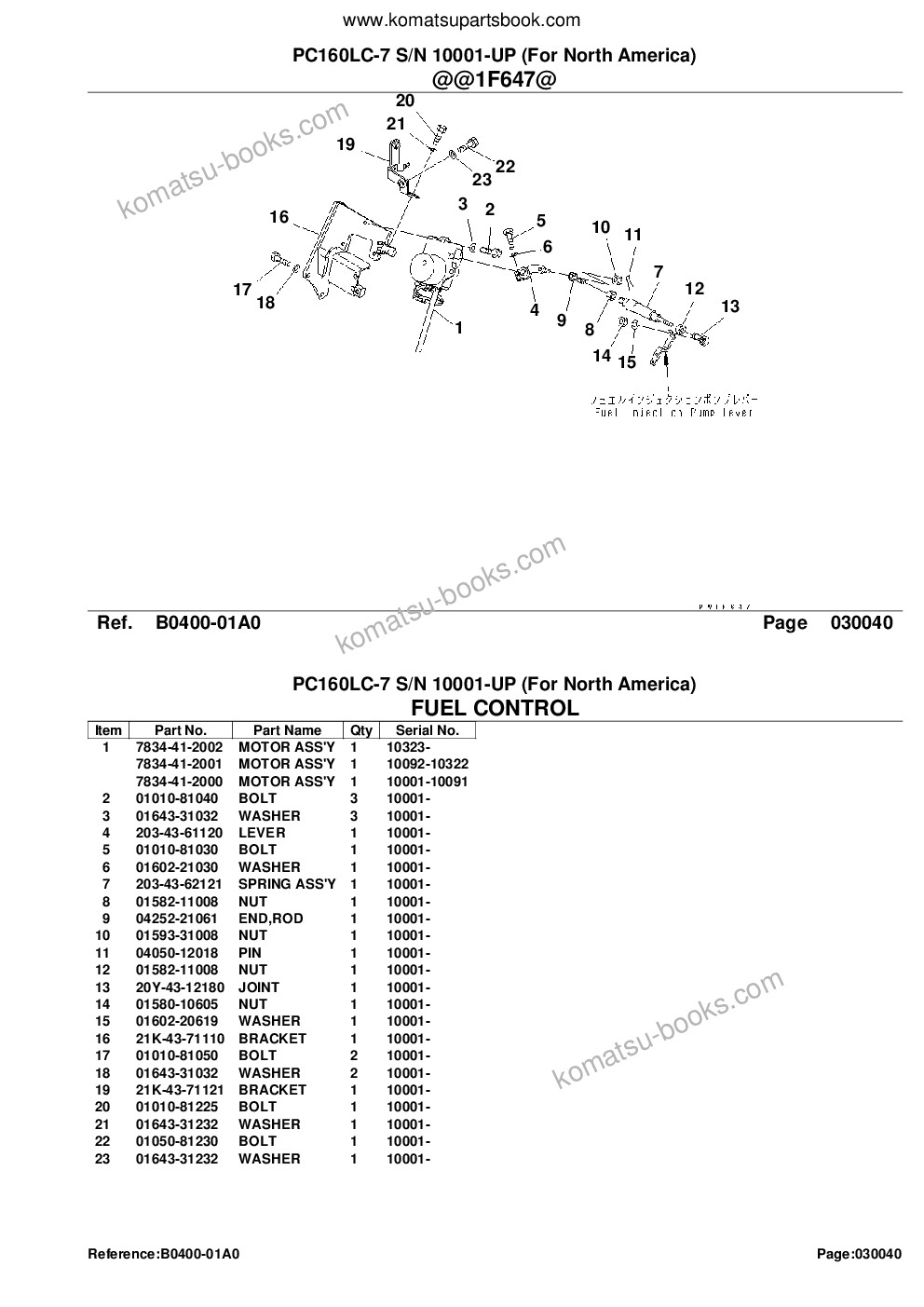 Komatsu pc160lc-7 s/n 10001-up for north america Catálogo de piezas cover Page 7