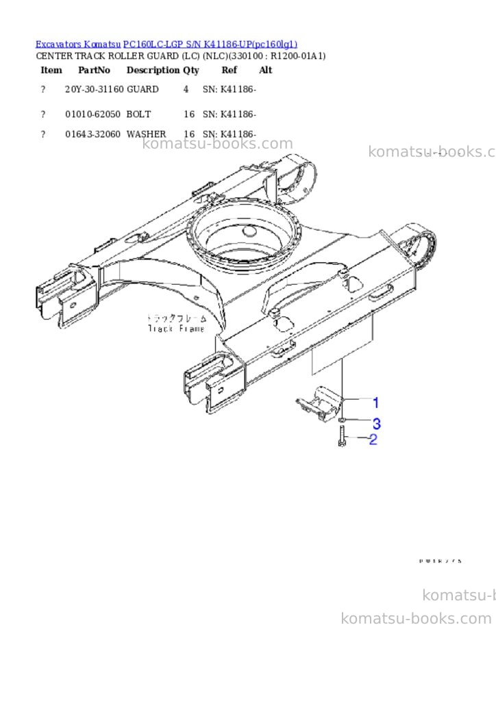 Komatsu pc160lc-lgp s/n k41186-up Parts catalog cover Page 9