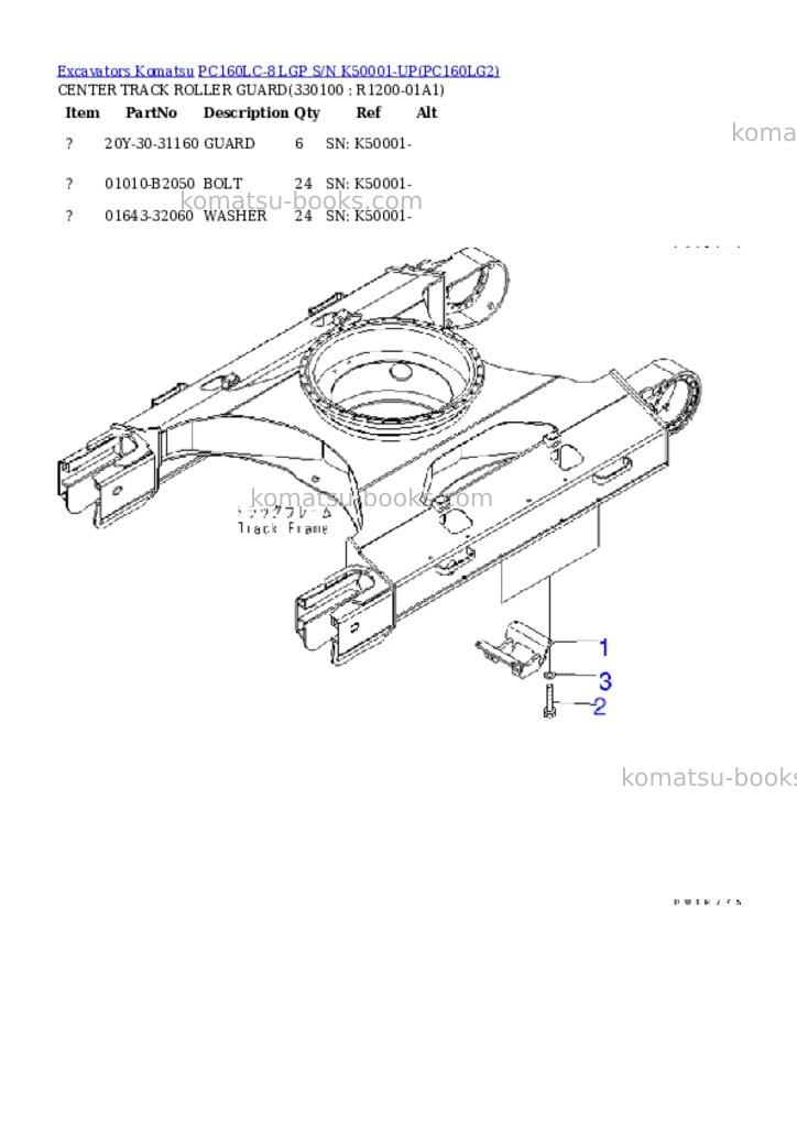 Komatsu pc160lc-8 lgp s/n k50001-up Parts catalog cover Page 10 Komatsu pc160lc-8 lgp s/n k50001-up Parts catalog cover Page 10