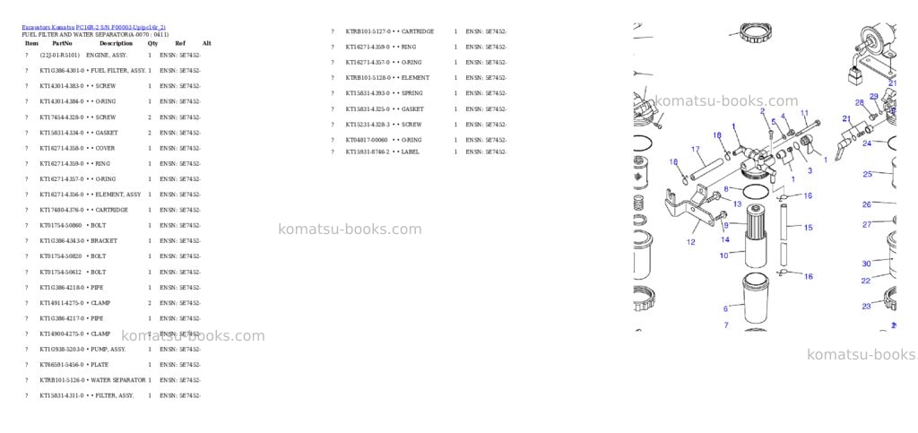 Komatsu pc16r-2 s/n f00003-up Parts catalog cover Page 6