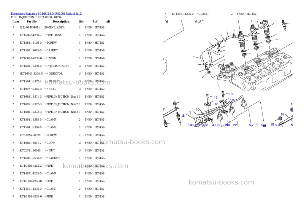 Komatsu pc16r-2 s/n f00003-up Parts catalog cover Page 7