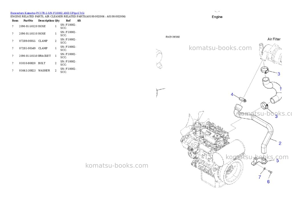 Komatsu PC17R-5 S/N F10002 AND UP Parts catalog cover Page 3