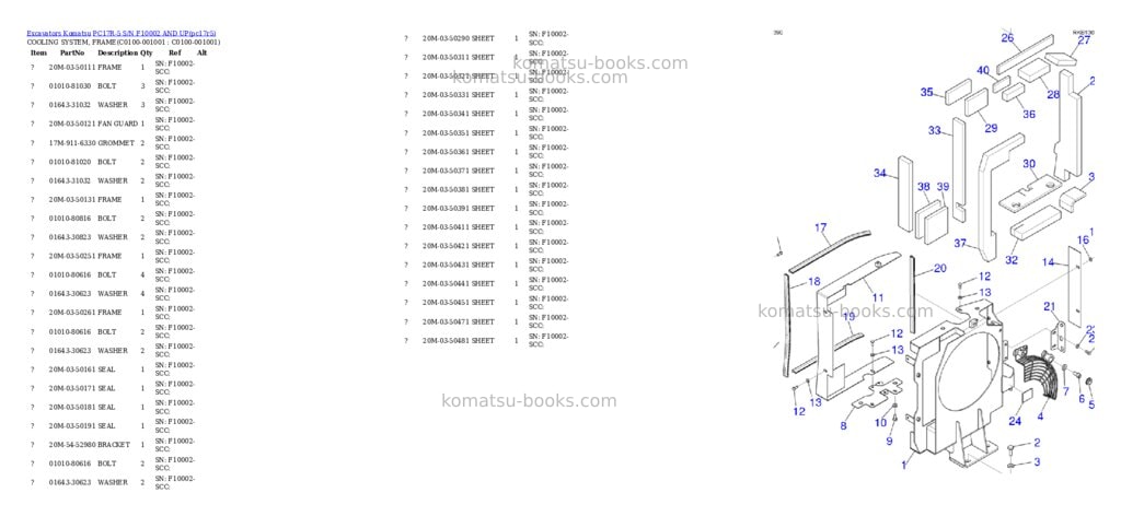 Komatsu PC17R-5 S/N F10002 AND UP Parts catalog cover Page 9