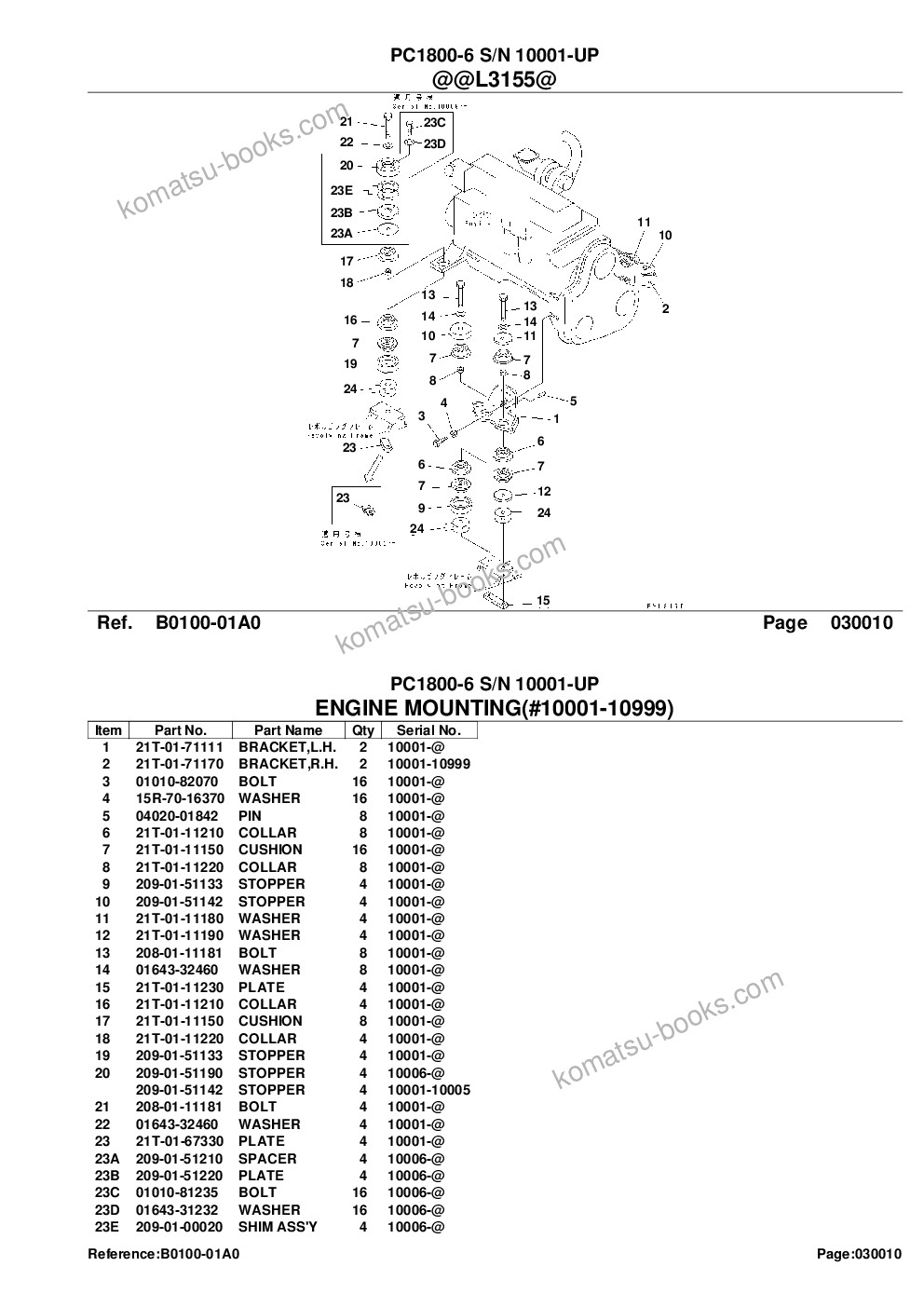 Komatsu pc1800-6 s/n 10001-up saa6d140e-3 tier 2 eng. installed Parts catalog cover Page 3 Komatsu pc1800-6 s/n 10001-up saa6d140e-3 tier 2 eng. installed Parts catalog cover Page 3