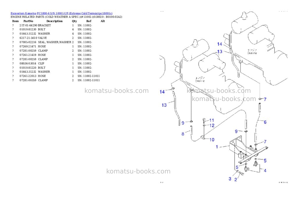 Komatsu PC1800-6 S/N 10001-UP (Extreme Cold Terrain) Parts catalog cover Komatsu PC1800-6 S/N 10001-UP (Extreme Cold Terrain) Parts catalog cover
