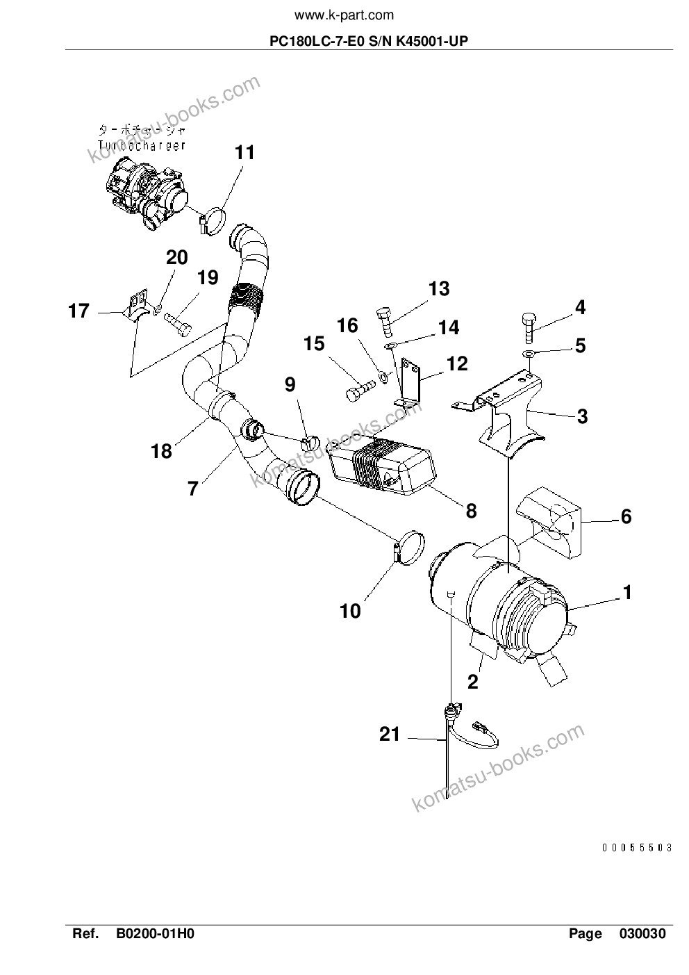 Komatsu pc180lc-7-e0 s/n k45001-up Parts catalog cover Page 7 Komatsu pc180lc-7-e0 s/n k45001-up Parts catalog cover Page 7