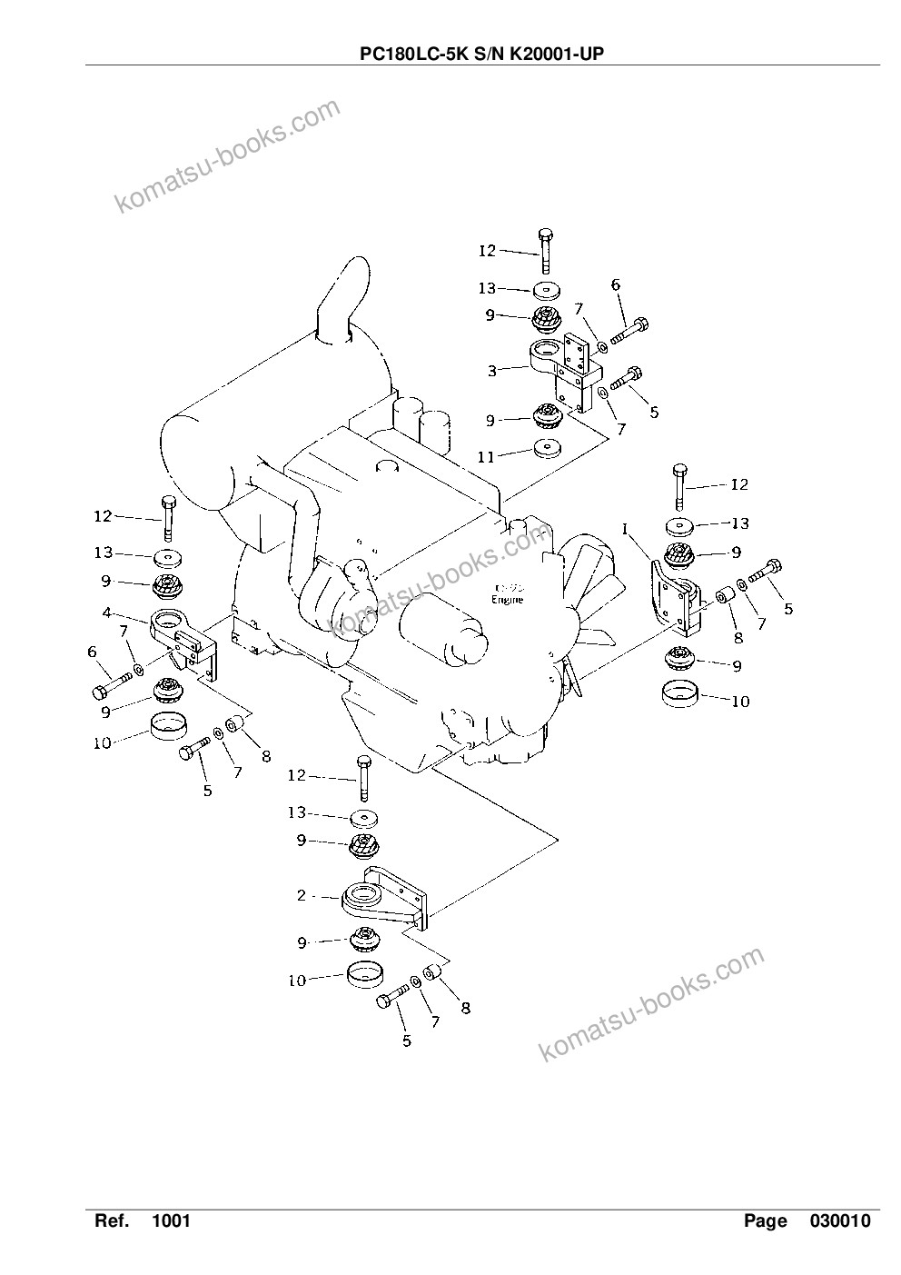 Komatsu pc180lc-5k s/n k20001-up Parts catalog cover Page 3