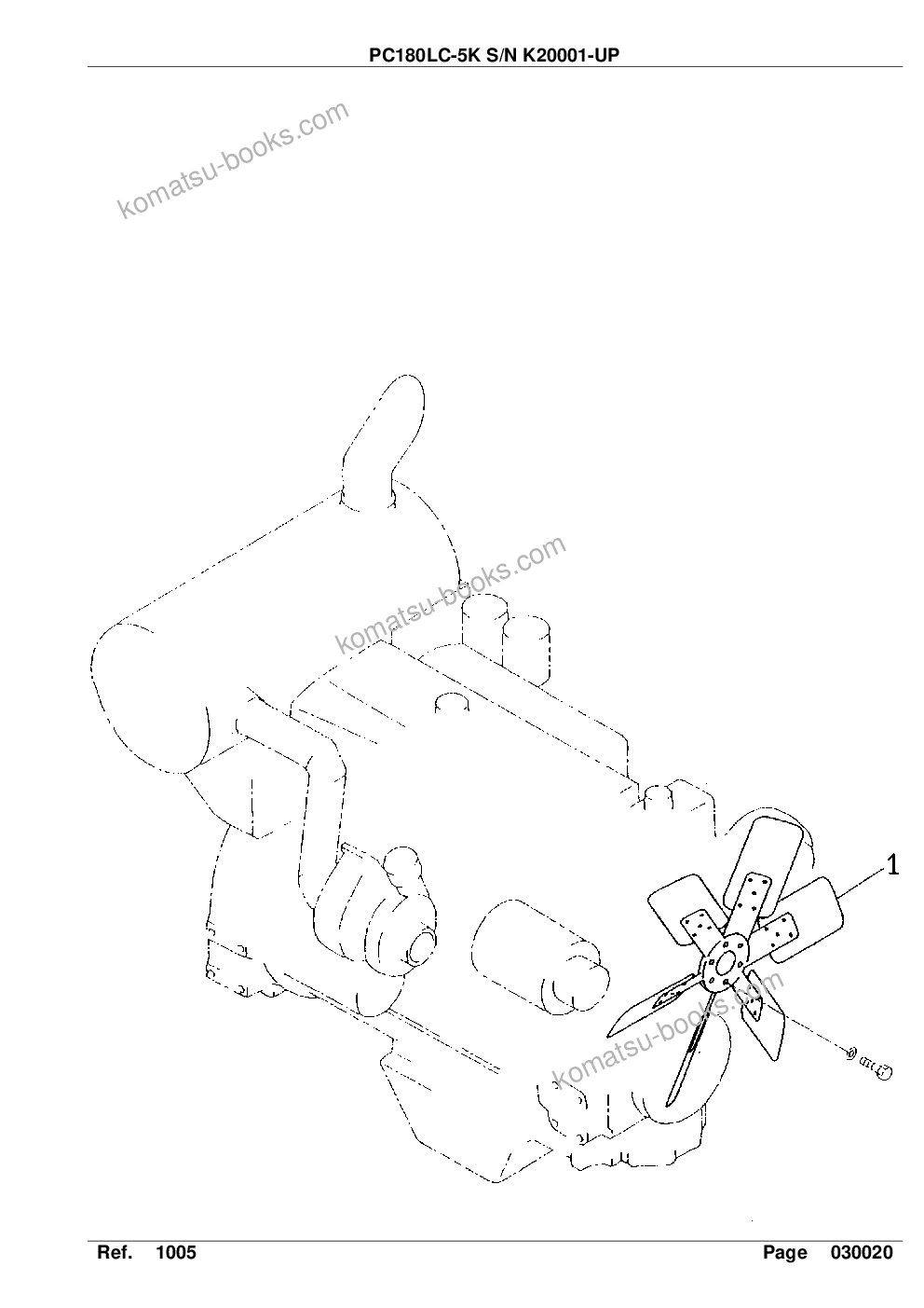 Komatsu pc180lc-5k s/n k20001-up Parts catalog cover Page 5