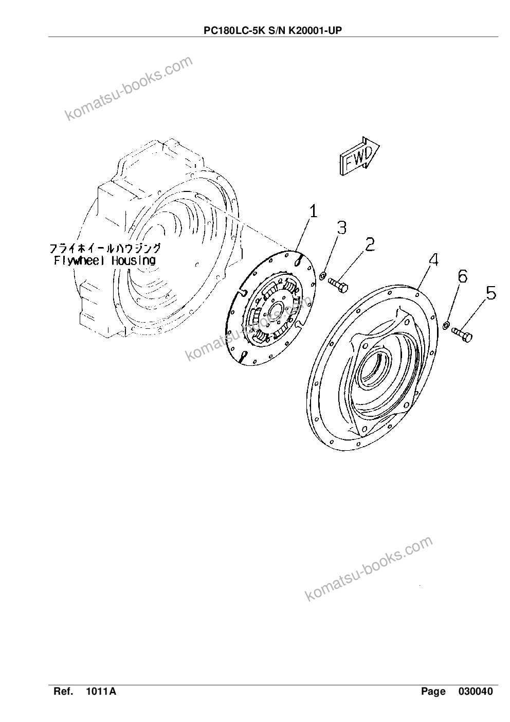 Komatsu pc180lc-5k s/n k20001-up Parts catalog cover Page 9