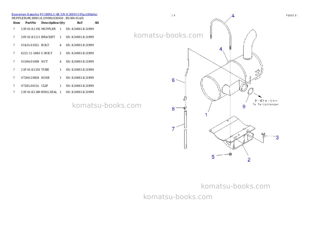 Komatsu pc180nlc-6k s/n k30001-up Parts catalog cover Page 4 Komatsu pc180nlc-6k s/n k30001-up Parts catalog cover Page 4