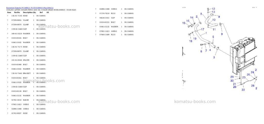 Komatsu pc180nlc-7k s/n k40001-up Parts catalog cover Page 10 Komatsu pc180nlc-7k s/n k40001-up Parts catalog cover Page 10