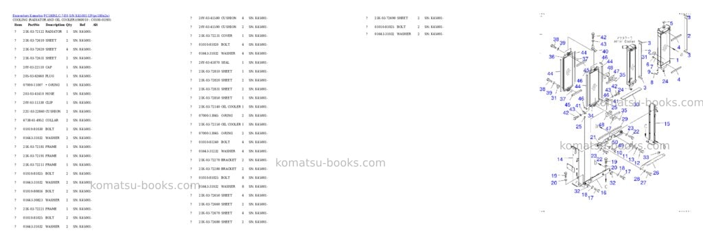 Komatsu pc180nlc-7-e0 s/n k45001-up Parts catalog cover Page 3