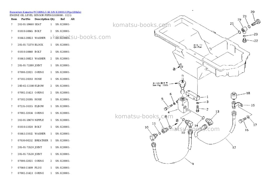 Komatsu pc180nlc-5k s/n k20001-up Parts catalog cover Page 7 Komatsu pc180nlc-5k s/n k20001-up Parts catalog cover Page 7