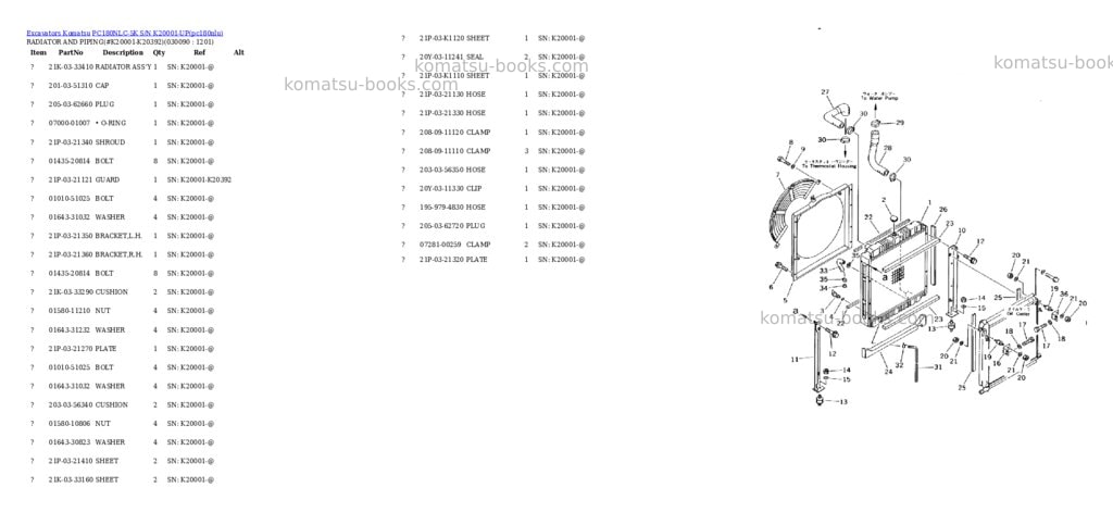 Komatsu pc180nlc-5k s/n k20001-up Parts catalog cover Page 8 Komatsu pc180nlc-5k s/n k20001-up Parts catalog cover Page 8