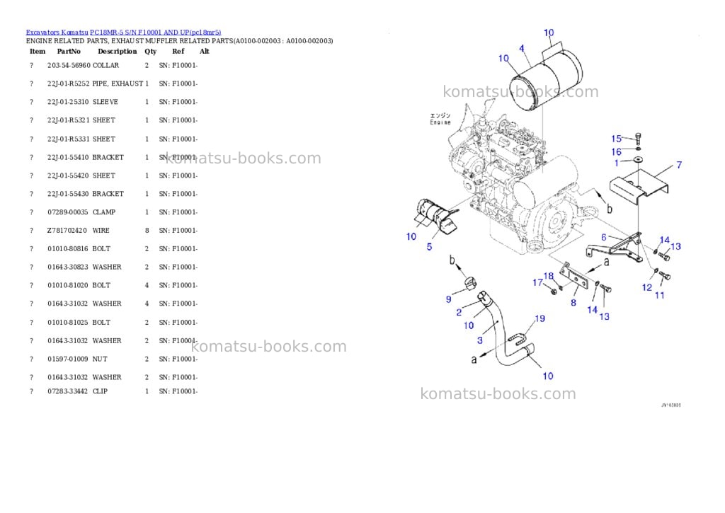 Komatsu PC18MR-5 S/N F10001 AND UP Parts catalog cover Page 2
