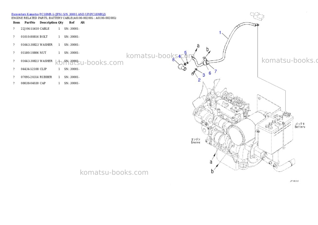 Komatsu PC18MR-5 (JPN) S/N 30001 AND UP Parts catalog cover Page 4