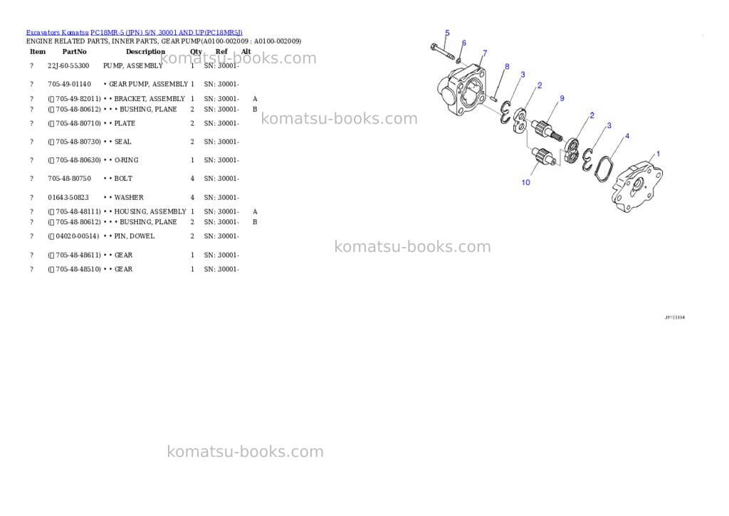 Komatsu PC18MR-5 (JPN) S/N 30001 AND UP Parts catalog cover Page 8